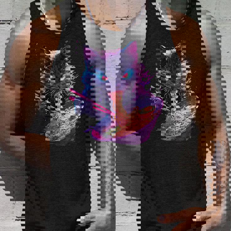 日本美術 ラーメン 猫 忍者 シンセウェーブ スタイル サムライキャット タンクトップ 彼への贈り物