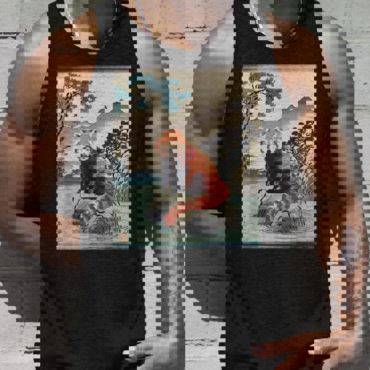 日本美術 レッサーパンダ 京斎 ヴィンテージ 日本 作品 タンクトップ 彼への贈り物