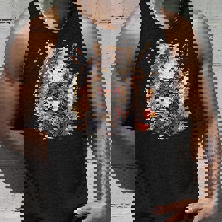 日本美術 猫 忍者 浮世絵 アニメ風 侍猫 タンクトップ 彼への贈り物