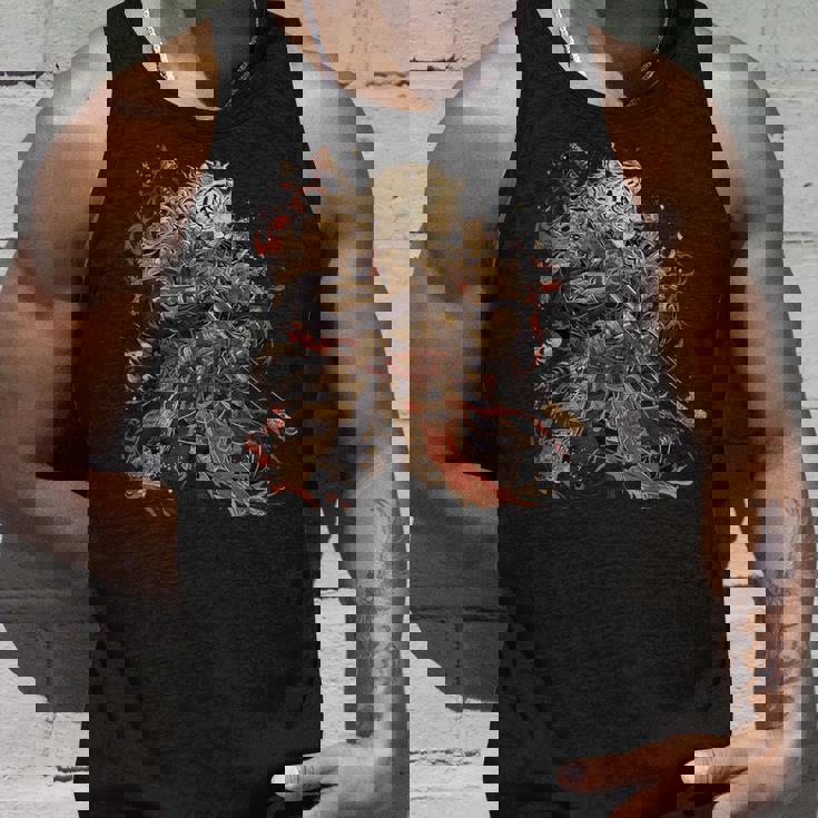 日本美術 虎 忍者 浮世絵 アニメ風 侍 虎 タンクトップ 彼への贈り物