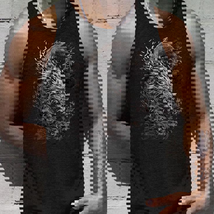 日本龍 タトゥー描画 伝統的な日本のグラフィックtシャツ タンクトップ 彼への贈り物