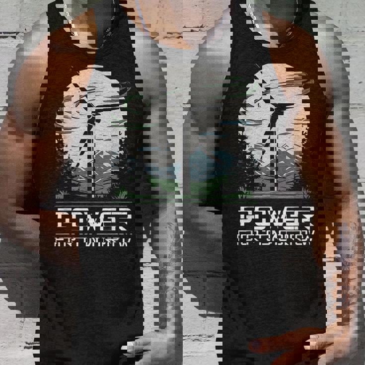 明日地球の日のための風力発電 クリーンエネルギー 風力タービン タンクトップ 彼への贈り物