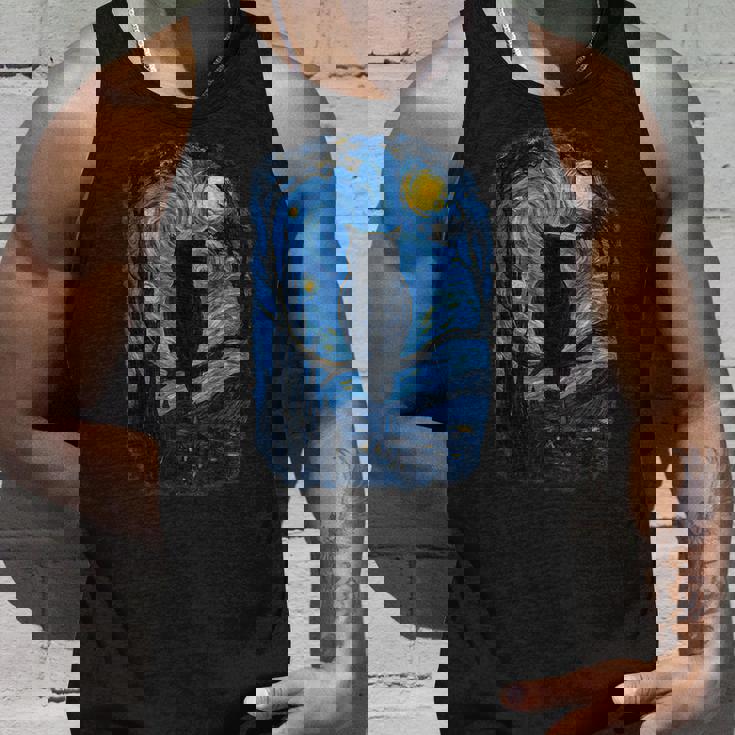 星月フクロウの夜のアートワーク タンクトップ 彼への贈り物