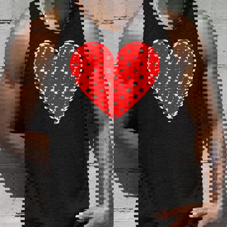 星柄のグラフィックハートプリント。 タンクトップ 彼への贈り物