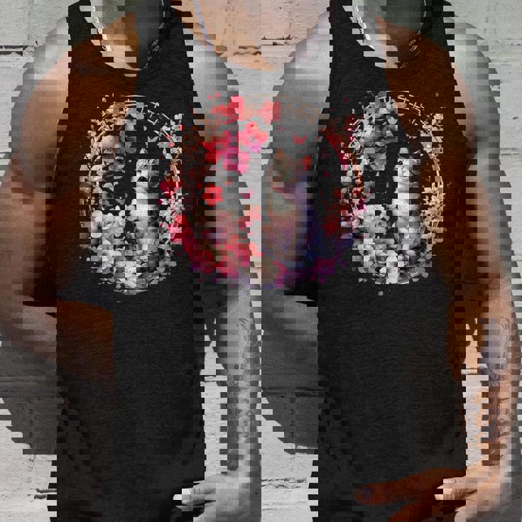 春の桜 かわいい猫と桜の花 タンクトップ 彼への贈り物