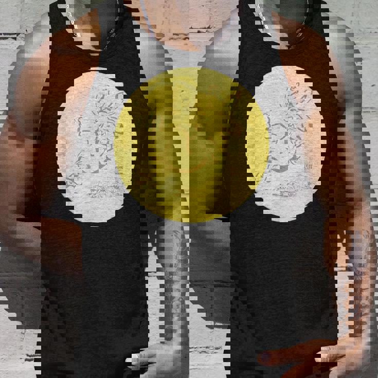 月 に映る 鳥獣戯画 兎 デザイン ウサギ うさぎ メンズ レディース キッズ 和風 和柄 グラフィック タンクトップ 彼への贈り物