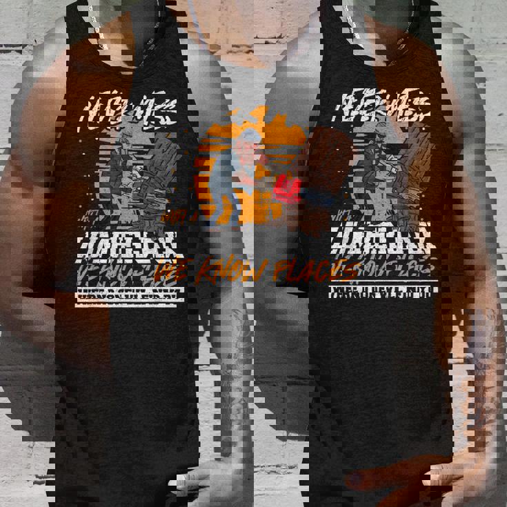 木こりを汚さない面白いロギング引用 タンクトップ 彼への贈り物