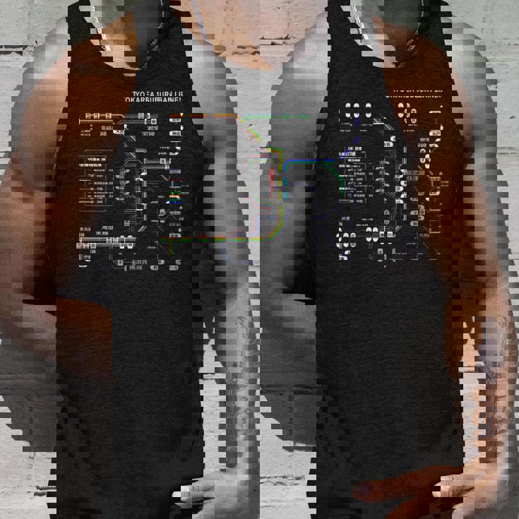 東京 日本 電車 近郊線 鉄道 – おみやげ 路線図 長袖tシャツ タンクトップ 彼への贈り物