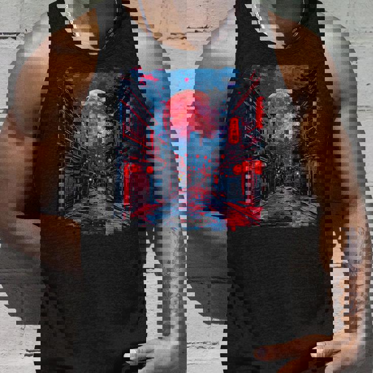 東京の街並み 日本の夜景 ライト付き ヴェイパーウェーブ タンクトップ 彼への贈り物