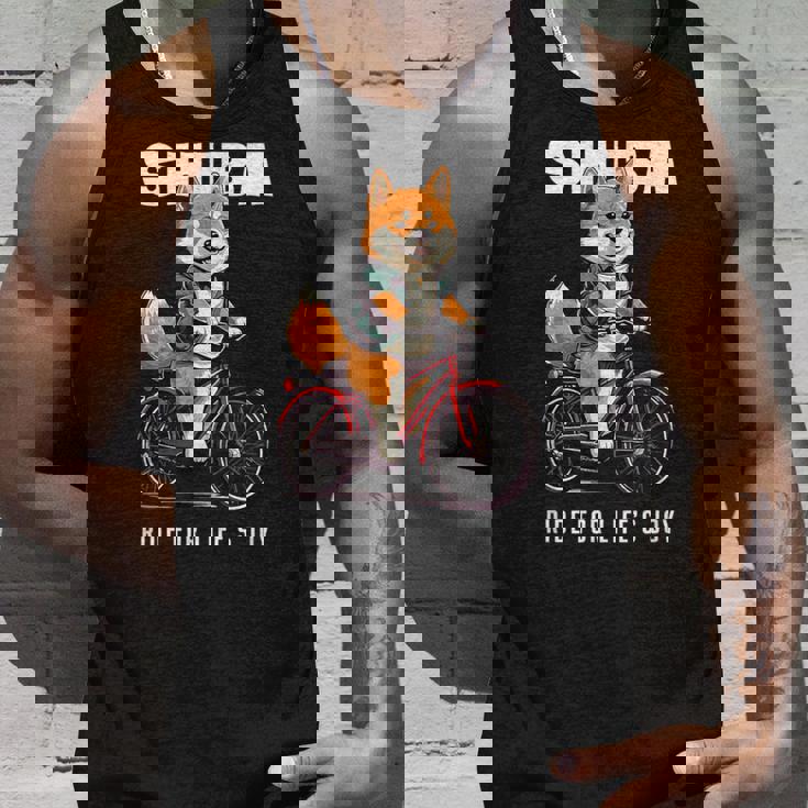 柴犬 いぬ イラスト 柴犬好き 犬好き 自転車 かわいい おもしろ レトロ Ride For Life's Joy タンクトップ 彼への贈り物