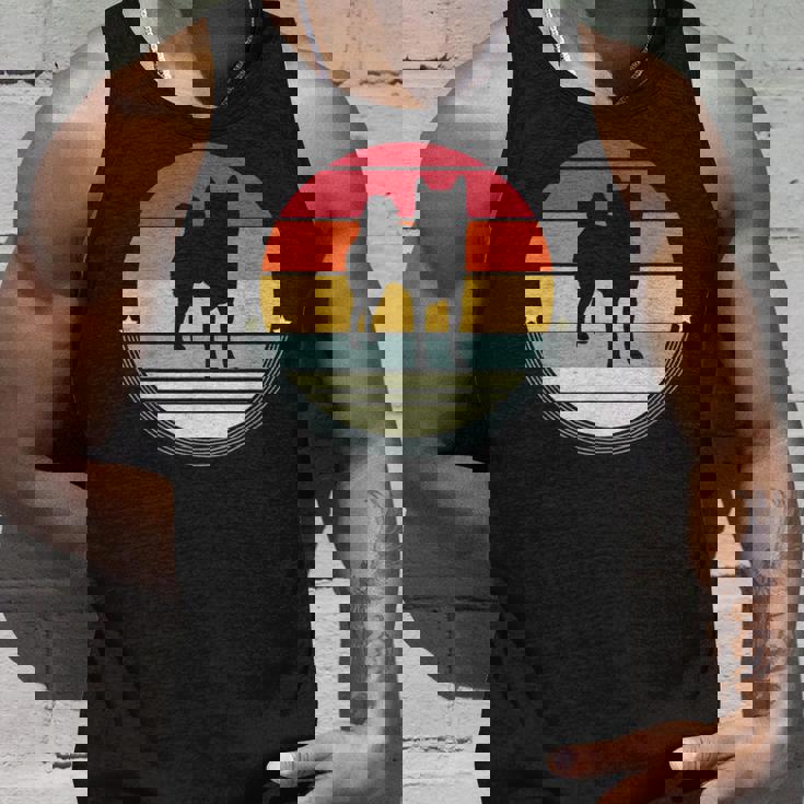 柴犬 シルエット レトロ ヴィンテージ 犬 オーナー レディース メンズ タンクトップ 彼への贈り物