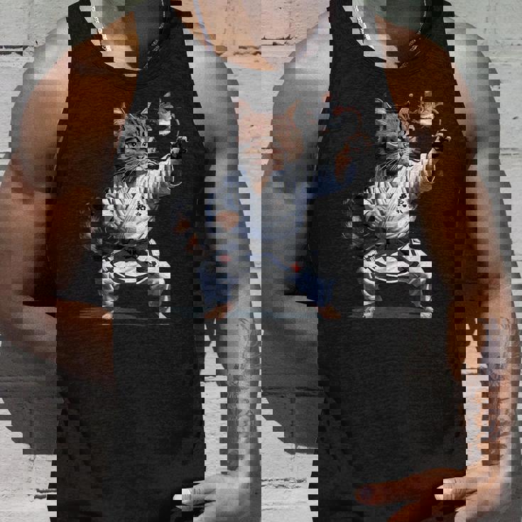 格闘技 猫 空手 黒帯 おもしろ戦闘機 タンクトップ 彼への贈り物