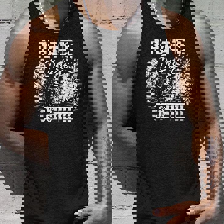 植物 犬 コーヒー おもしろ ガーデニング 犬好き ギフト タンクトップ 彼への贈り物