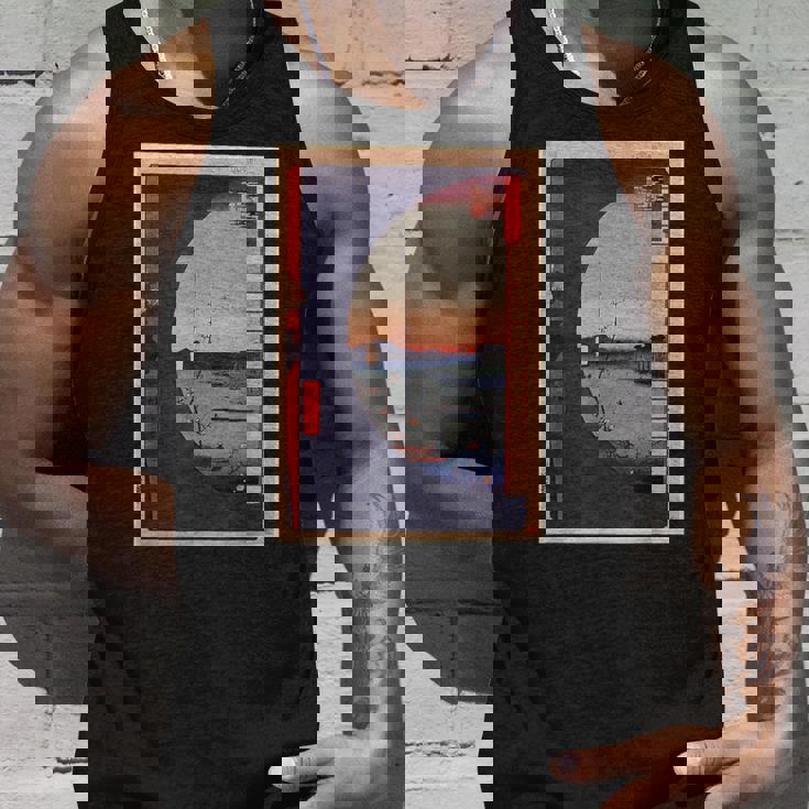 歌川広重 面白いtシャツ 名所江戸百景 絵画 アート メンズ 面白い 服 美術 グッズ 木版画 浮世絵 タンクトップ 彼への贈り物