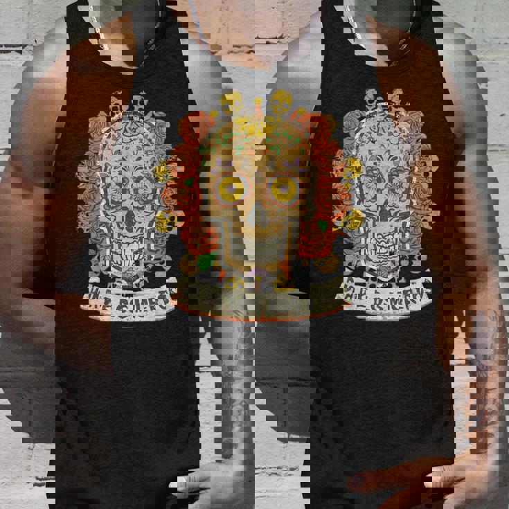 死者の日メキシカンシュガースカルフローラルセレブレーション タンクトップ 彼への贈り物