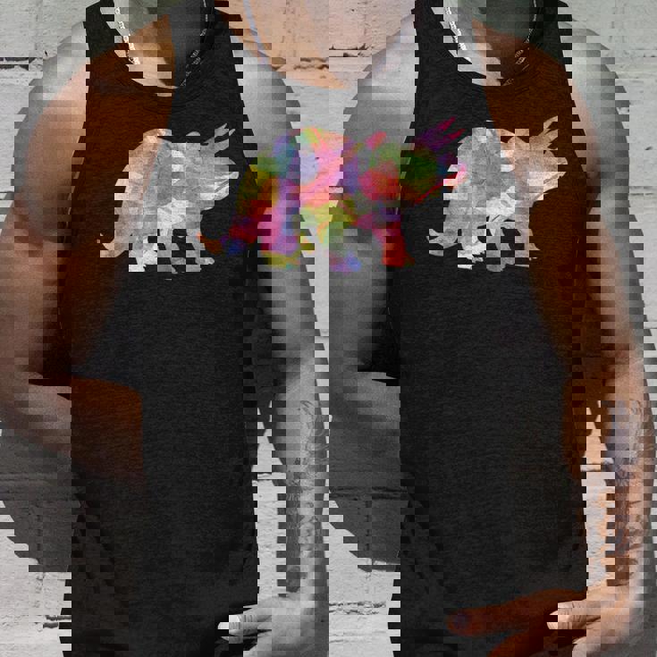 水彩爬虫類トリケラトプス古生物学恐竜 タンクトップ 彼への贈り物