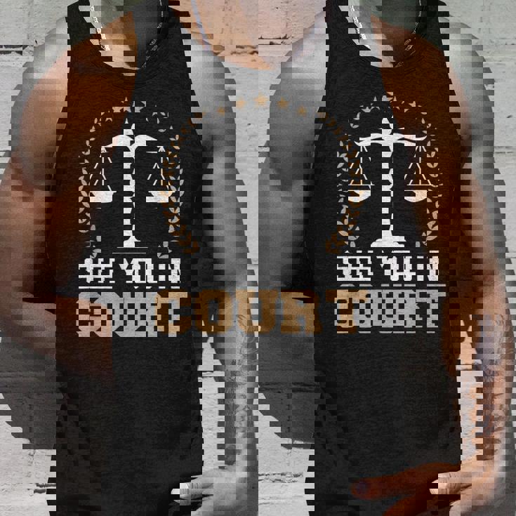 法廷で会おう 弁護士ミーム 未来の弁護士 引退した弁護士 タンクトップ 彼への贈り物