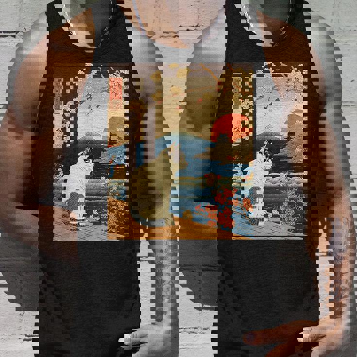 浮世絵 アート 神奈川 ヴィンテージ 日本のタトゥーアート 猫 グラフィック タンクトップ 彼への贈り物