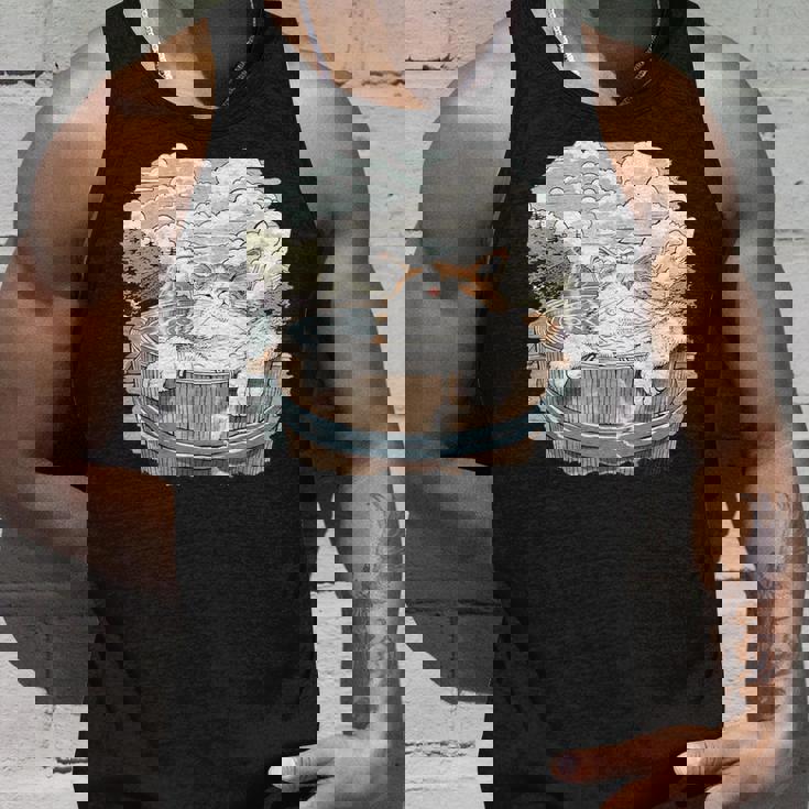 温泉 風呂 子猫 ペット好き 日本画 かわいい 猫 タンクトップ 彼への贈り物