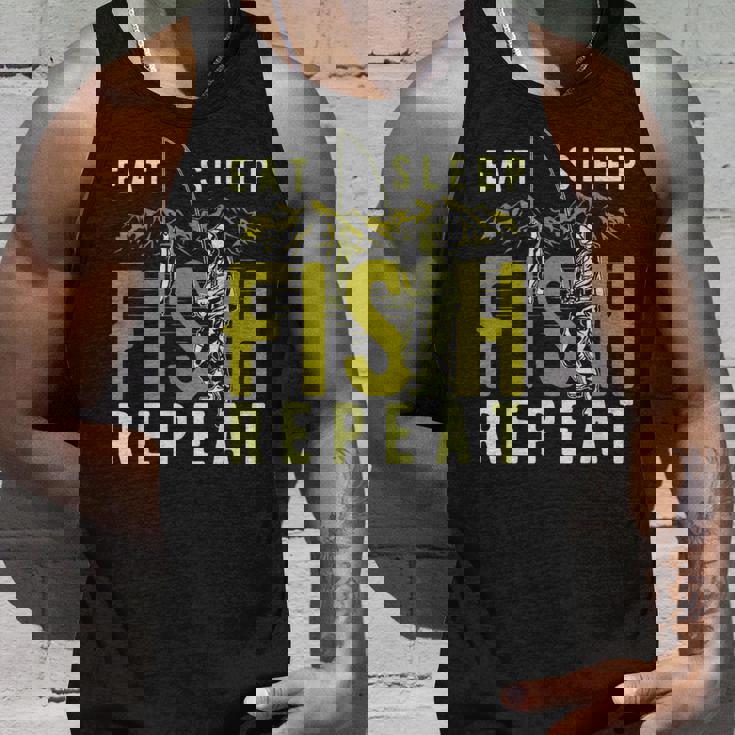 漁師のために睡眠魚を繰り返し面白い引用を食べる タンクトップ 彼への贈り物