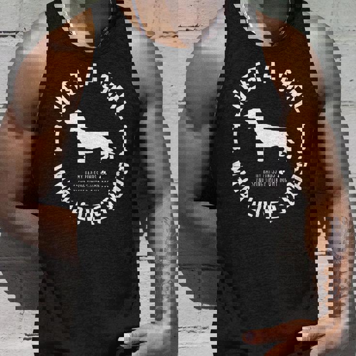 犬 おもしろ おしゃれ イヌ 可愛い ダックスフンド ミニチュアダックス シルエット タンクトップ 彼への贈り物