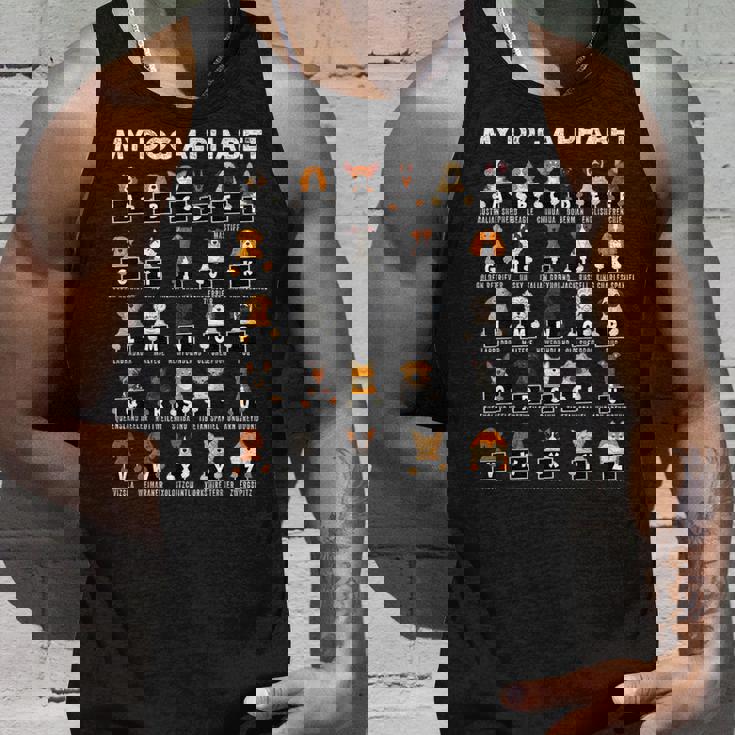 犬の種類 アルファベットa-Z Abc 犬の識別 タンクトップ 彼への贈り物