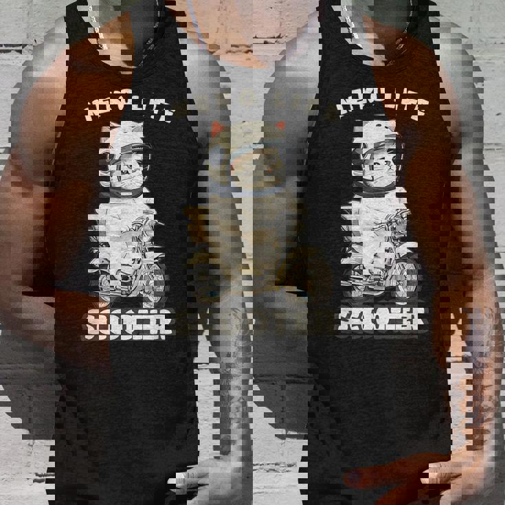 猫 ネコ 白猫 イラスト 原付 スクーター バイク 猫好き バイク好き かわいい おもしろ レトロ Neko Life タンクトップ 彼への贈り物