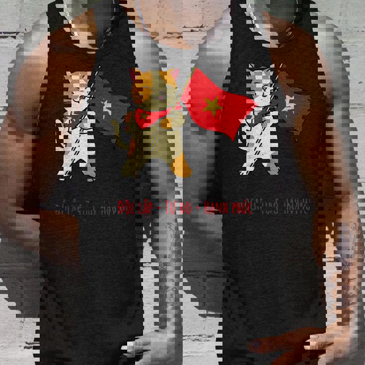 猫 ベトナム国旗 キティ おもしろギフト ブラック タンクトップ 彼への贈り物