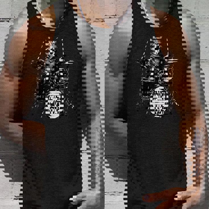 猫 ロックンロール パンク バンド 猫柄 猫好き Rock 面白い おしゃれ かっこいい 大きいサイズ Catdrum タンクトップ 彼への贈り物