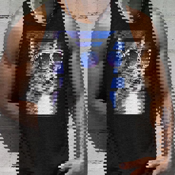 猫 宇宙 メガネ ギャラクシー サングラス おもしろい 猫 ミーム タンクトップ 彼への贈り物