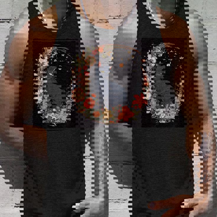 猫 月 花柄 グラフィック タンクトップ 彼への贈り物