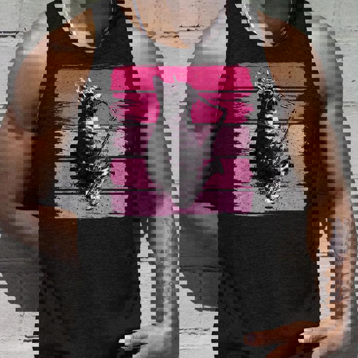 猫 演奏 サックス おもしろい 猫 ジャズ サックス レトロ サックス タンクトップ 彼への贈り物