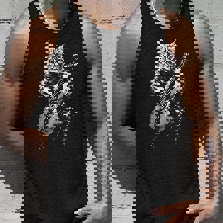 猫 演奏 チェロ ヴィンテージ ジャズ ミュージシャン チェリスト タンクトップ 彼への贈り物