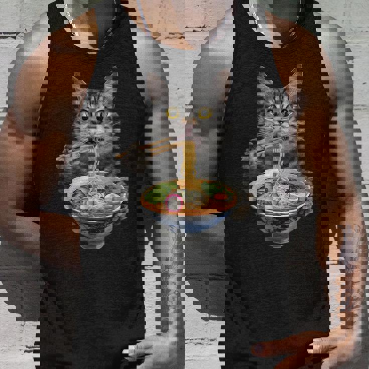 猫がラーメンを食べる リアル タンクトップ 彼への贈り物