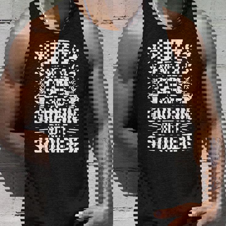 猫とガーデニング 庭師 おもしろガーデニング タンクトップ 彼への贈り物