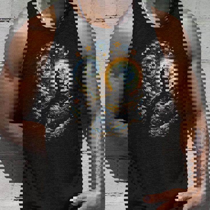 猫の星月夜 猫ヴァン・ゴッホ キャットアート キッズメンズ面白い猫 猫 タンクトップ 彼への贈り物