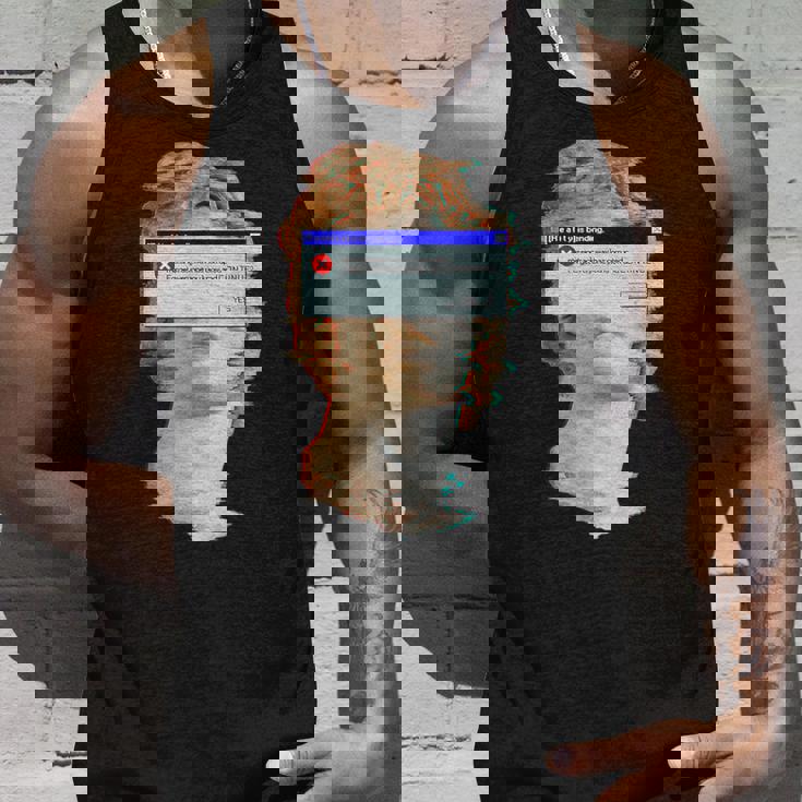 現実は曲がっている。エラーポップアップ付きの美的ギリシャ像 タンクトップ 彼への贈り物