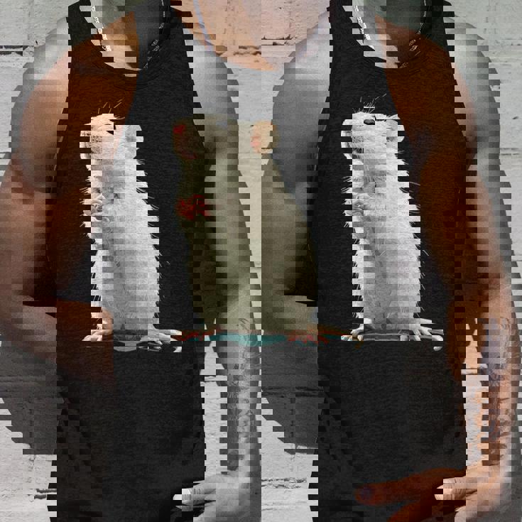 白いネズミが好きな人のための面白い見た目の白いネズミ タンクトップ 彼への贈り物