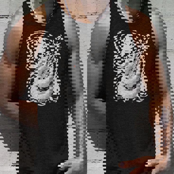 白蛇と弁財天 和風神秘デザイン 蛇と楽器モチーフ タンクトップ 彼への贈り物