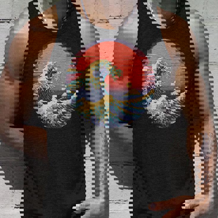 神奈川沖浪裏 葛飾北斎の 冨嶽三十六景 神奈川沖浪裏 富士山 レトロ ヴェイパーウェイヴ タンクトップ 彼への贈り物