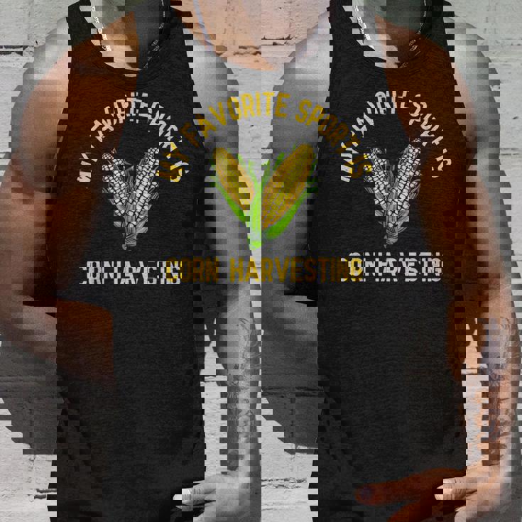 私の好きなスポーツはトウモロコシの収穫です面白い穀物農家 タンクトップ 彼への贈り物