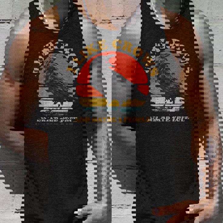 私はカラスと多分 3 人が好きです レトロ ビンテージ ブラック カラス タンクトップ 彼への贈り物