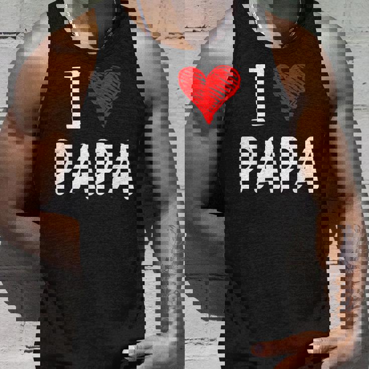 私はパパ 最高 お父さん 父 息子 娘 衣装 ハートが大好きです I Love Papa タンクトップ 彼への贈り物