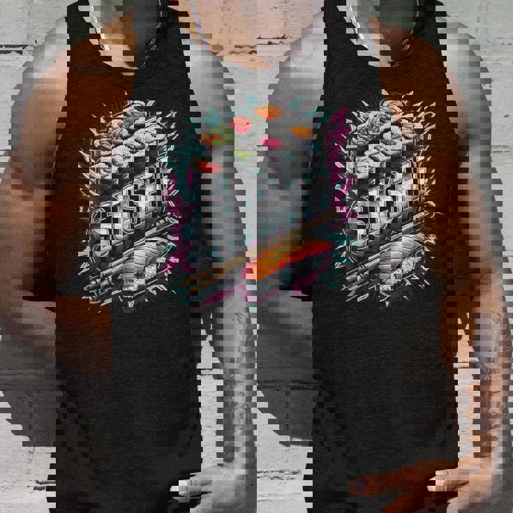 稲妻と閃光の寿司ティー 日本料理 タンクトップ 彼への贈り物