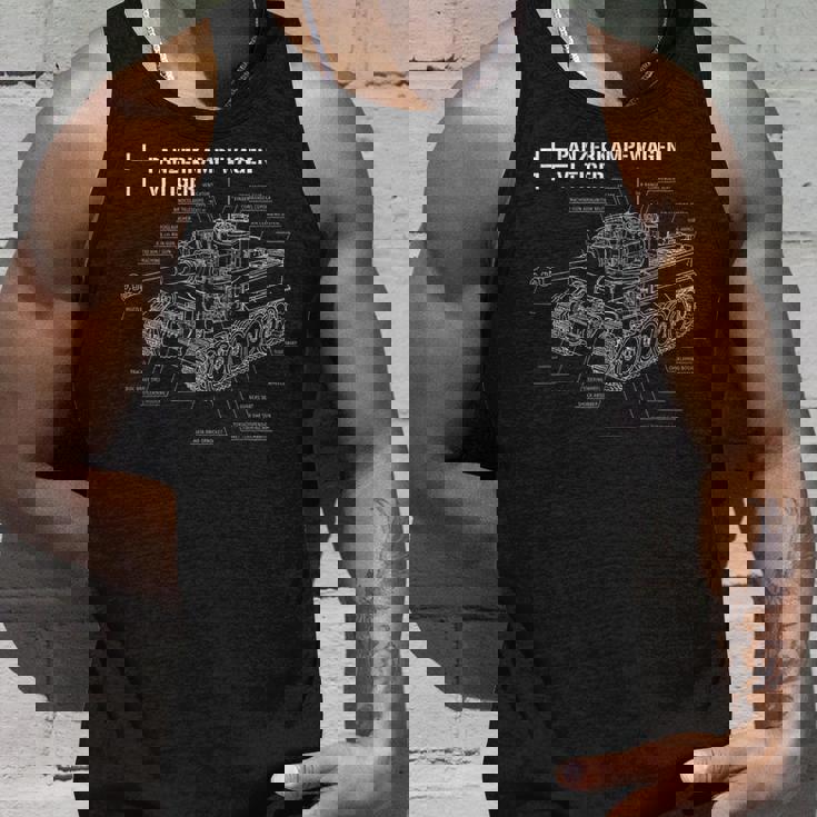 第二次世界大戦ドイツ戦車タイガーiの設計図 タンクトップ 彼への贈り物
