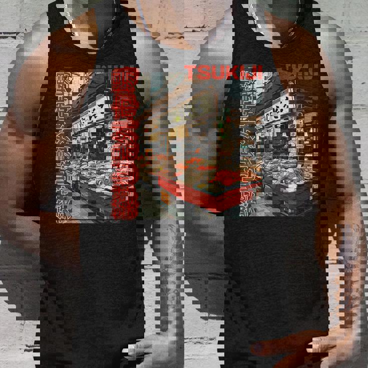 築地魚市場 日本 東京撮影 海鮮屋台 タンクトップ 彼への贈り物