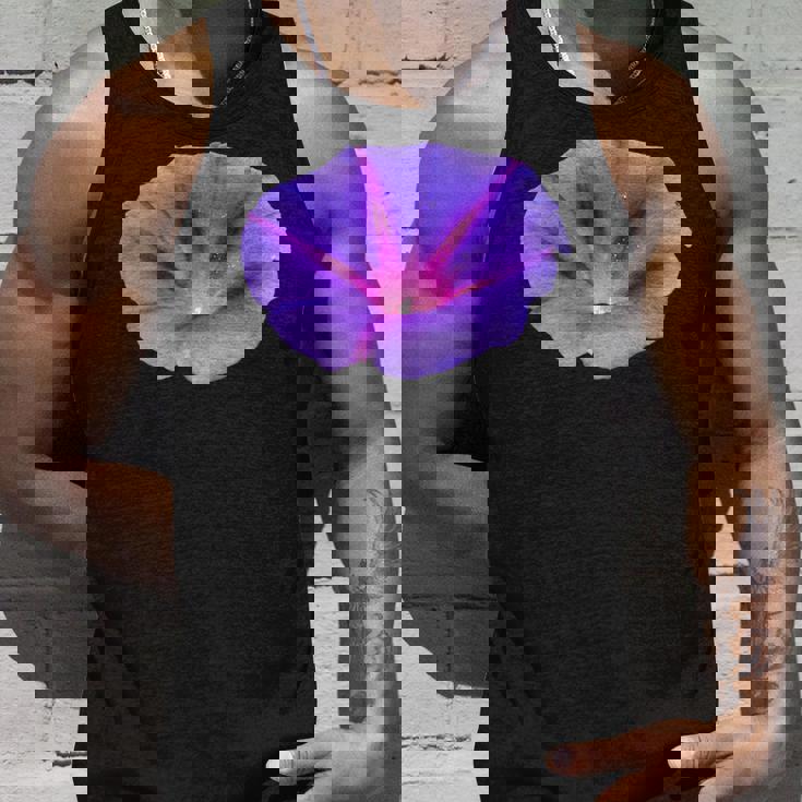 美しいパープルカラーの朝顔フラワーカットアウト タンクトップ 彼への贈り物