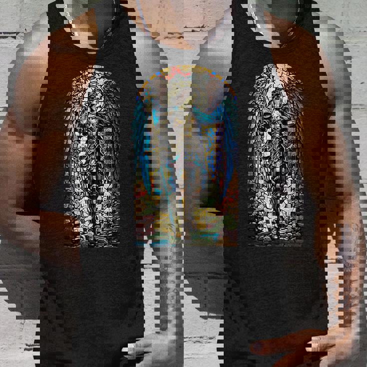 聖ミカエル大天使 – 聖なるステンドグラス – キリスト教 タンクトップ 彼への贈り物