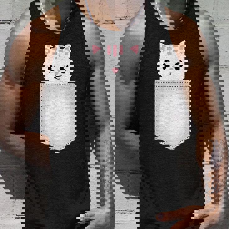 胸ポケットの猫 タンクトップ 彼への贈り物