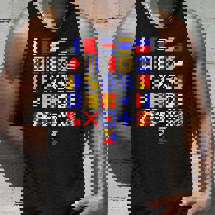 航海旗 アルファベット 国際海上信号旗 タンクトップ 彼への贈り物